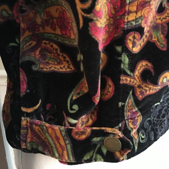Vintage jacket paisley velvet Caribbean Joe size S - Picture 3 of 5
